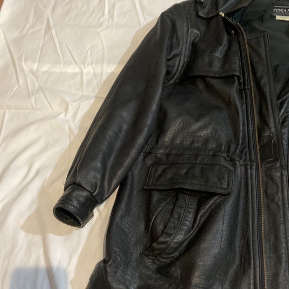 Vintage leather jacket cosa nova with hood in fair condition large - Picture 5 of 12
